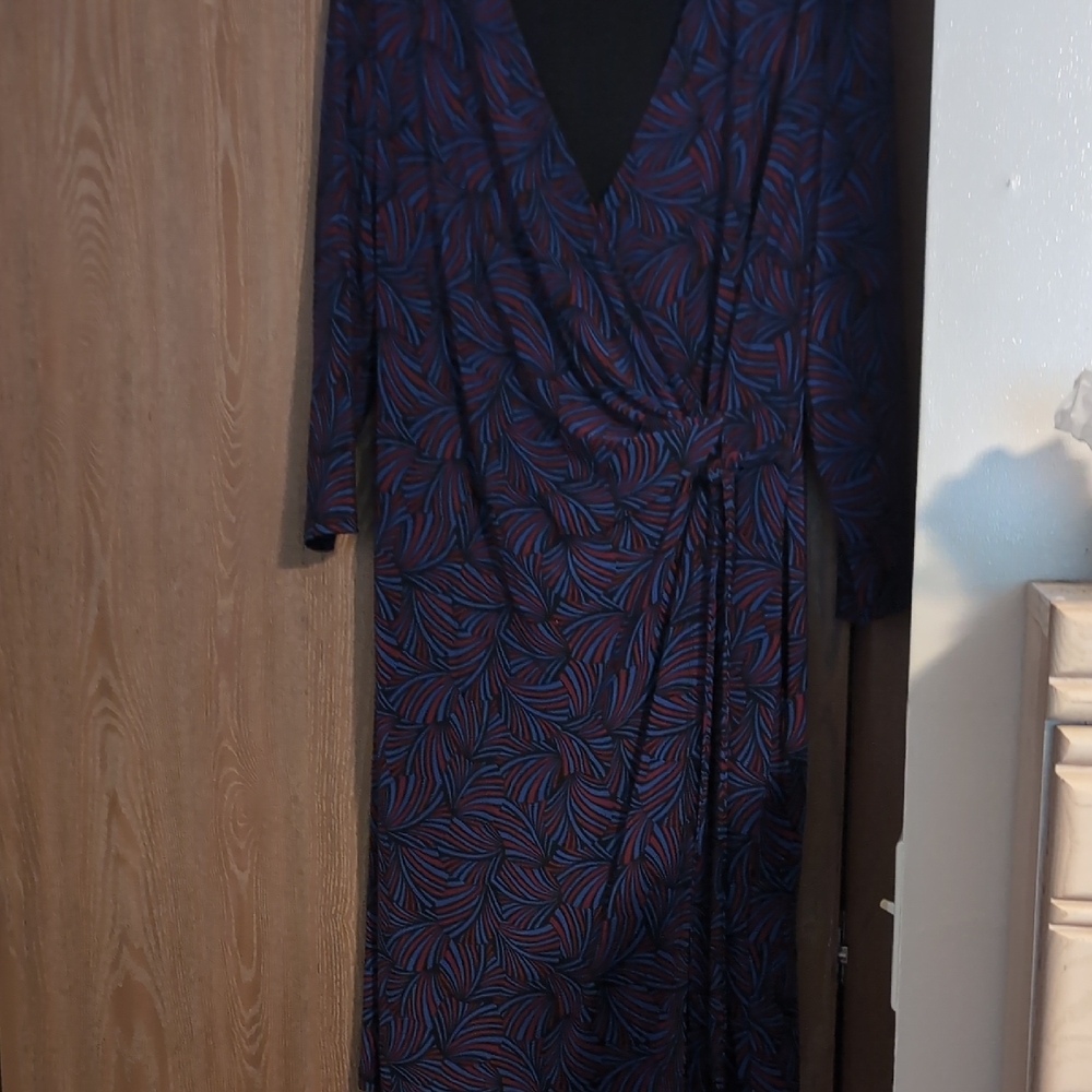 Anne Klein Red And Blue Dress